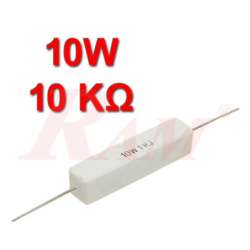 [10W.10K] Ceramic Power Resistor 10W / 10KΩ مقاومة سيراميك حراري 10 واط