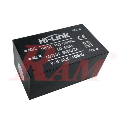 [AC.DC.HLK.10M05] AC-DC Module 10W 220Vac to 5Vdc (HLK-10M05)  محول فولت متردد 220 الى فولت مستمر 5 فولت 10 واط