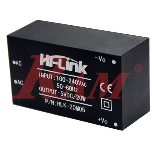 [AC.DC.HLK.20M05] AC-DC Module 20W 220Vac to 5Vdc (HLK-20M05)  محول فولت متردد 220 الى فولت مستمر 5 فولت 20 واط