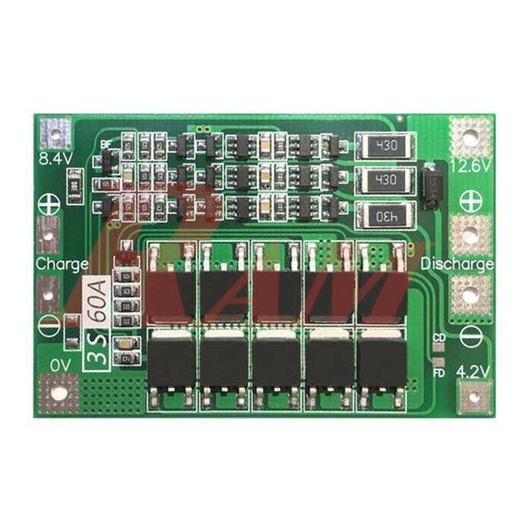 [BMS.3S.60A] BMS 3 String 12V/60A دائرة شحن وحماية بطارية ليثيوم