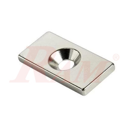 [MG.HOLE.20X15X5] Neodymium Magnet - Rectangle Strip With Hole 20x15x5 mm