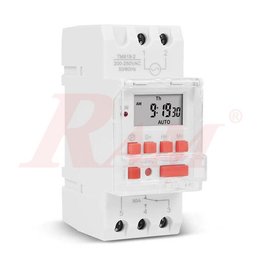 [TM919.220VAC.30A.TIMER] TM919B-2/220Vac Dain Rail Mount Timer Switch 30A/220Vac