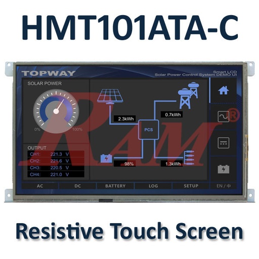[HMT101ATA.C] HMT101ATA-C Smart TFT LCD Module – 10.1" Resistive Touch Display - TOPWAY بدون فريم