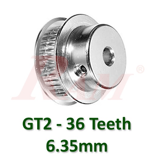 [GT2.6.35MM.36TEETH] GT2 / 36 Teeth Bore 6.35mm Timing Aluminum Pulley