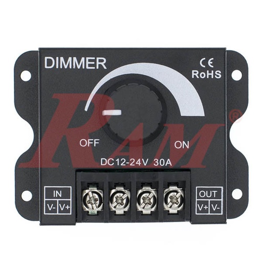 [KIT.DIMMER.LED.30A] Manual LED Dimmer Control DC12-24Vdc / 30A PWM