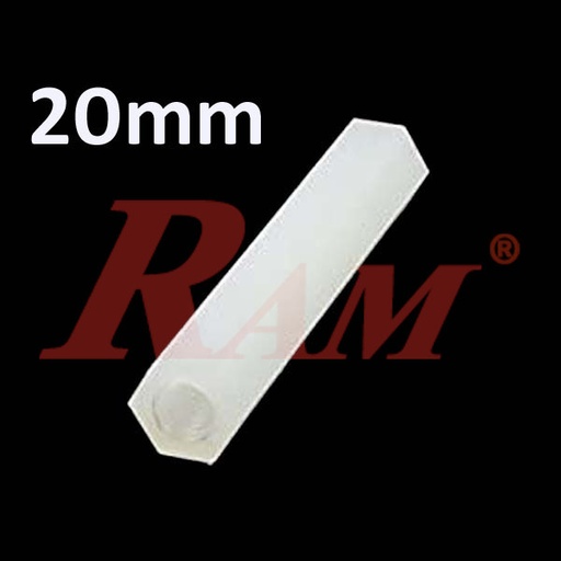 [SPACER.PLASTIC.20FF] Plastic Hex Spacer 20mm F/F - Standoff Spacer
