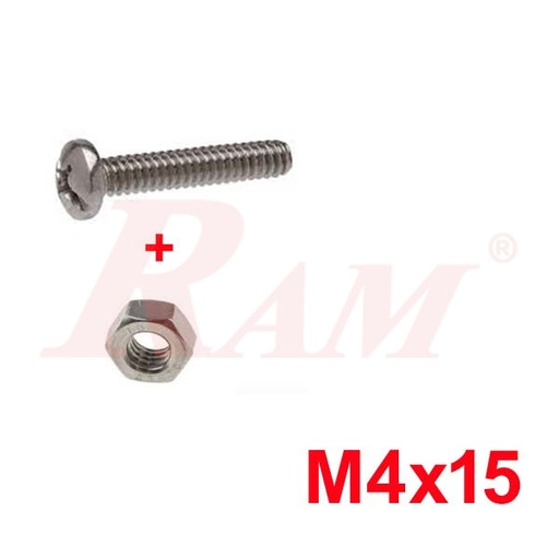 [NAIL.4X15MM] Bolt M4x15 mm + Nut M4
