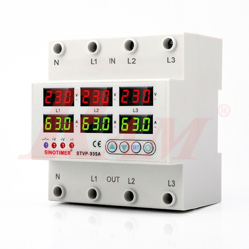 [STVP935A.63A.PROTECTOR] STVP935 3-Phase 63A V/A ac Protector