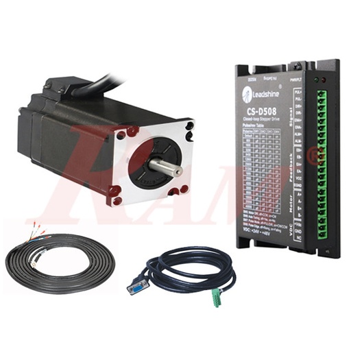 [CS.AXE.3.1NM] High Speed Closed Loop Stepper Motor 3.1N.M - NEMA23 - Complete Axe اكس كامل ماتور ستيبر بالانكودر 3.1 نيوتن مع الدرايفر والكبلات