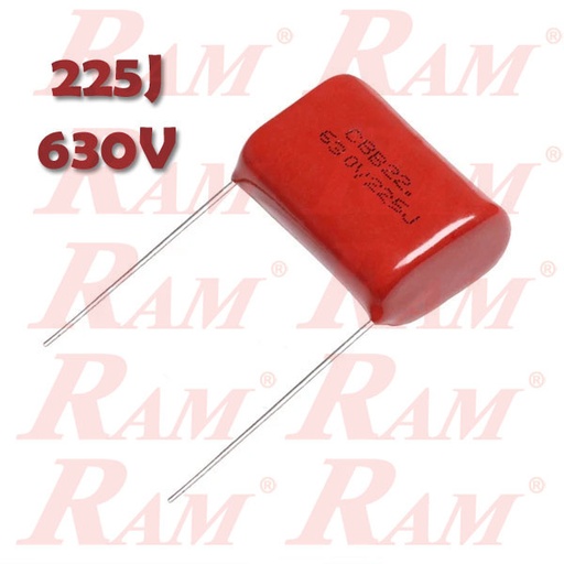 [C.630V225J] 225J-630V Polypropylene Film Capacitor 2.2uF 630V مكثف فيلم بدون قطبية