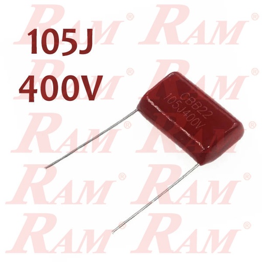 [C.400V105J] 105J-400V Polypropylene Film Capacitor 1uF 400V مكثف فيلم بدون قطبية
