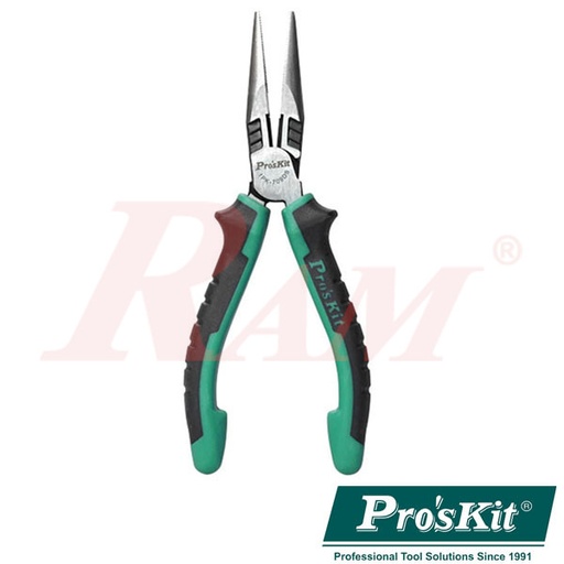 [1PK709DS.LONG.NOSE.PLIER] Pro'sKit® 1PK-709DS Dual Color Long Nose Plier 166mm (6.5") كماشة بوز طويلة ثنائية اللون بروزكيت 166 مم
