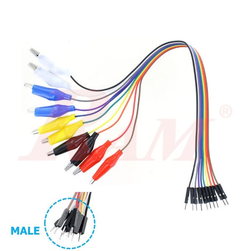 [PH71.M.CRO.30CM] PH71 - 10pin Male Head to Crocodile Alligator Clip 30cm Long