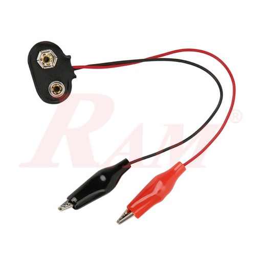 [BT9.CROCODILE.15CM] Battery Clip 9V to Crocodile Alligator Clip 15cm Long