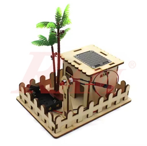 [KIT.DIY.COCO.HOUSE.RAIN] DIY Wood Coconut Tree House With Rain Drop Detector Sensor - Science Toy