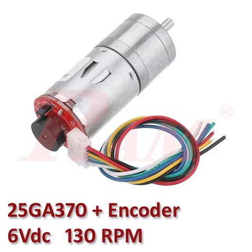 [DC.JGA25-370.ENC.6V130R] 25GA370 DC Geared Motor With Encoder 6Vdc 130 rpm