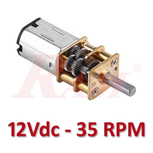 [DC.MICRO.N20.12V.35RPM] Micro Metal 12V DC Geared Motor 35 rpm (GA12-N20)