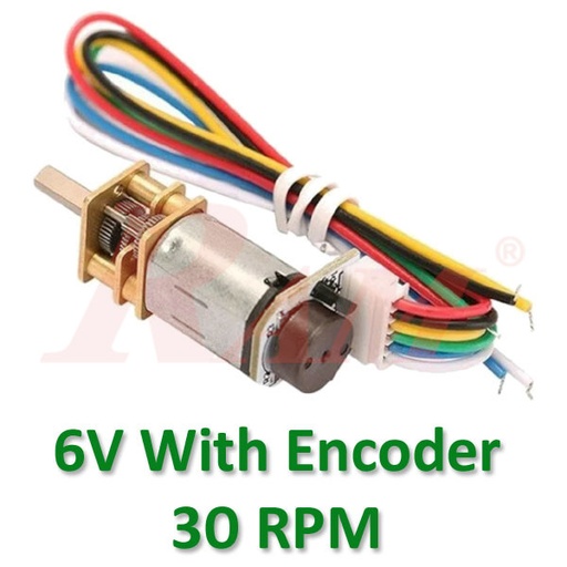 [DC.MICRO.ENC.N20.6V.30RPM] Micro Metal (With Encoder) 6V DC Geared Motor 30 rpm (GA12-N20)
