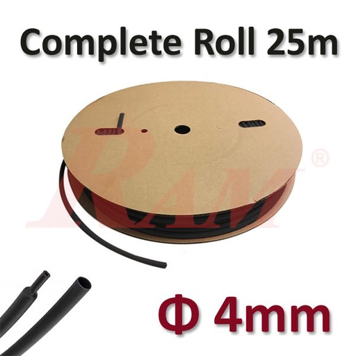 [ROL25.H.SH.4MM.B] Heat Shrink Φ 4mm - 1 Roll 25 Meters