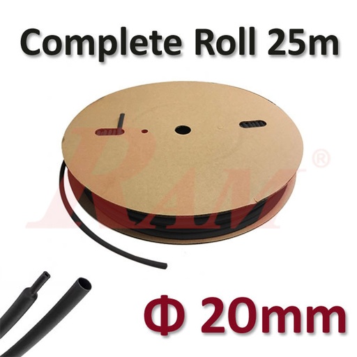 [ROL25.H.SH.20MM.B] Heat Shrink Φ 20mm - 1 Roll 25 Meters
