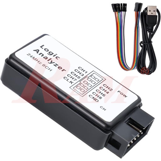 [KIT.LOGIC.8CH.24MHZ] Logic Analyzer 8 Channel 24MHz محلل منطقي (لوجيك اناليزر) 8 قناة 24 ميجاهرتز