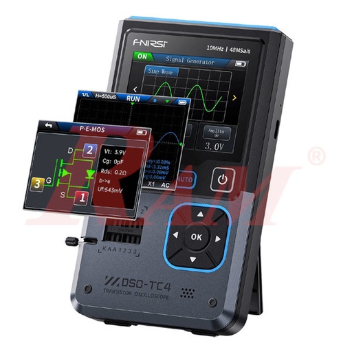 [TESTER.DSO.TC4.FNIRSI] FNIRSI® DSO-TC4 (3-IN-1) 10MHz 48MSa/s Digital Oscilloscope Transistor Tester Signal Generator  اوسيلوسكوب 3 في 1 + مولد اشارة + فاحص ترانزستورات ماركة فنيرسي
