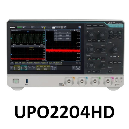 [AVO.UPO2204HD.UNIT] UNI-T UPO2204HD 4-Channel High-Resolution Digital Oscilloscope 200 MHz (12-bit, 2.5 GSa/s) جهاز اوسلسكوب فائق القدرة 200 ميجاهرتز 4 قناة مزود بقياسات وخصائص متقدمة جدا