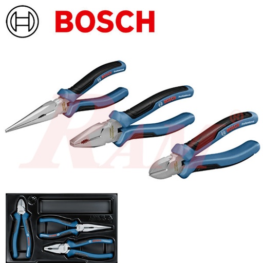 [BOSCH.1600A016BG] BOSCH Pliers Set 3 pcs Professional (SKU# 1 600 A01 6BG)
